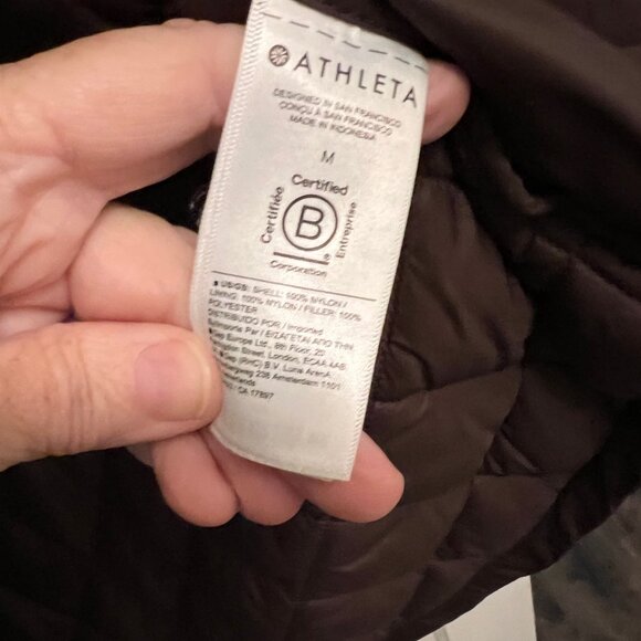 Athleta Whisper Featherless Puffer Parka Toasted Brown Size Medium - Picture 8 of 8